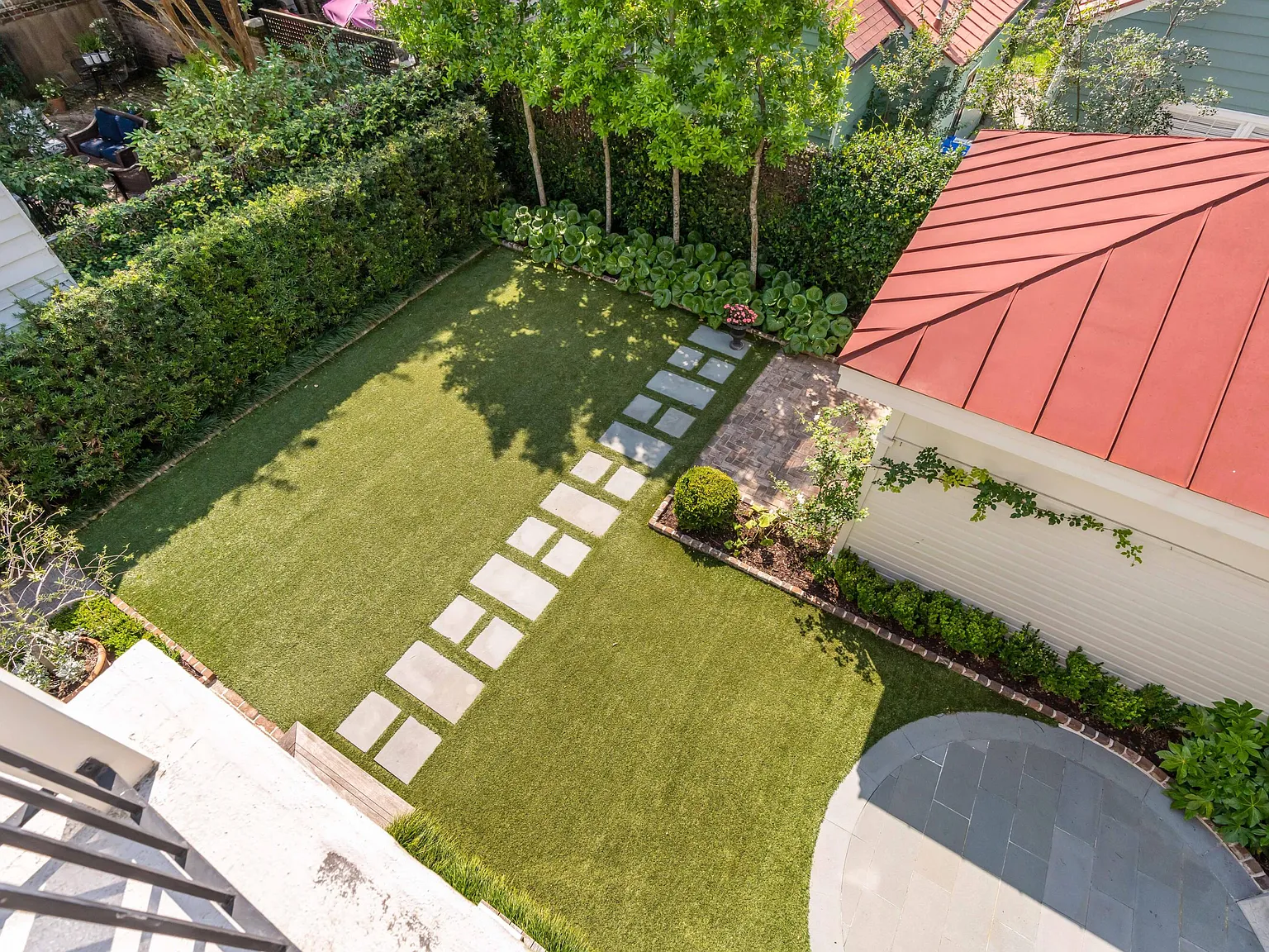Courtyard garden viewed from above
