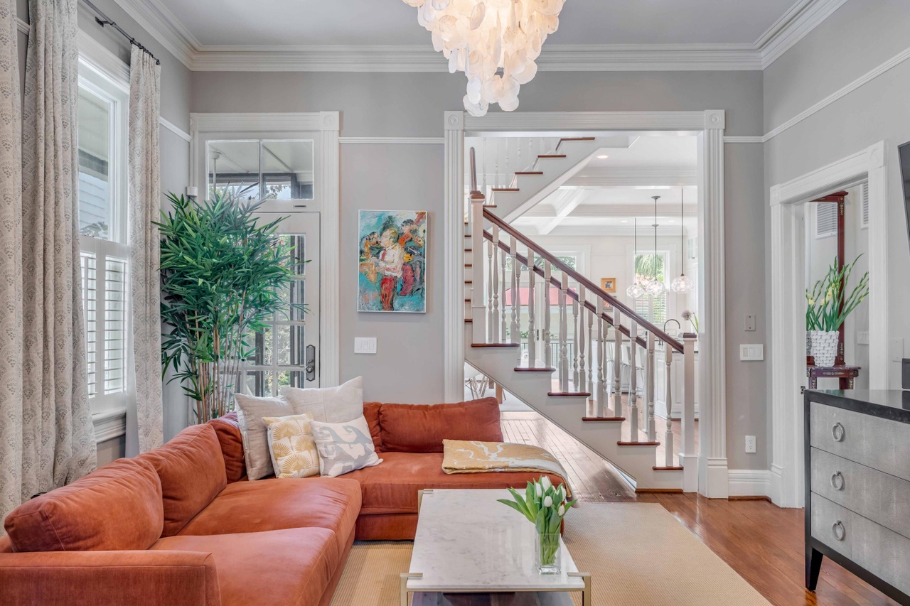 Living room and staircase